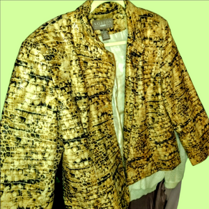 Norton McNaughton Petites Leopard Print Jacket - Yellow Black